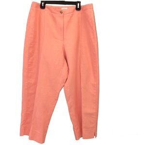 Liz Claiborne Lizsport Wrinkle Free Michaela Linen Trouser Pants Orange pink 12‎